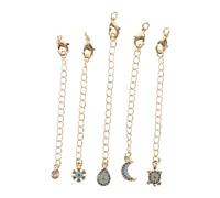 FRCOLOR 5 Piezas Plated Zirconia Jewelry Extender Chains With Lobster Clasp Adjustable Necklace And Bracelet Extension Sparkling Accessory For Women DIY Jewelry Making