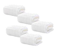 FRCOLOR 5 piezas Toallas de Algodón para Bebés de Multifuncional Suave y Absorbente para Limpiar y Secar del Recién Nacido Color Blanco