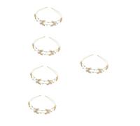 FRCOLOR 5 Piezas venda retro doble pletina bride diademas de de imitación para diadema de tocado de de imitación tocado de dama de honor de zinc