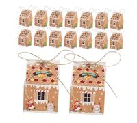 FRCOLOR 50 Piezas Cajas de Dulces Navideños Casita de Jengibre Cajas de Regalos para Fiestas Navideñas de Papel Kraft para Decoración de Fiesta de Navidad Estilo Hogar