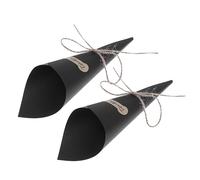 FRCOLOR 50pcs Cono De Papel Kraft Papel Seda Negro Envoltura Para Ramos Perfecto Para Bodas y Celebraciones