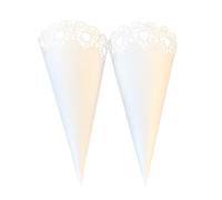 FRCOLOR 50piezas Conos Diseño De Para Flores Envolturas De Bouquet De Encaje Para Bodas y Blanco