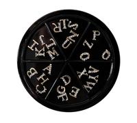 FRCOLOR 52piezas Adornos Uñas Letras Decoraciones Manicura Dijes Aleación Gemas Imitación Para Eventos Boda Fiesta Graduación Decoración Uñas