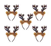 FRCOLOR 5piezas Diadema de Asta Luminosa para Navidad Accesorio Cabello Luz LED Tocado Brillante para Fiestas