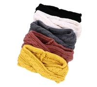 FRCOLOR 5piezas Diadema De Invierno Con Botón Turbante De Crochet Con Cable Para Mujer Diadema Cálida De Invierno Para Usar Actividades Al Aire