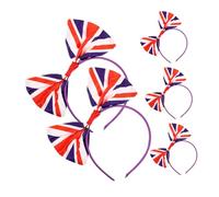 FRCOLOR 5piezas Diademas Con Lazo Británico Accesorios Cabello Fiesta Celebración Patriótica Cómodas Para Adultos