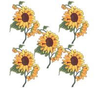 FRCOLOR 5piezas Parche de Girasol Termoadhesivo Bordado para Ropa Carteras Jeans Unidades de Patch Sticker con Diseño Cartoon para Decorar Bolsos Camisetas Ropa DIY