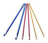 FRCOLOR 6 Agujas de Crochet de Aluminio Agujero, Tamaños 2.75mm, 4.0mm y 6.0mm, Accesorios de Costura Ligeros y Multiusos para Tejer Bufandas, Sombreros y Suéteres, Juego Color Aleatorio