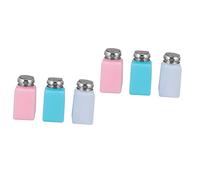 FRCOLOR 6 botellas de removedor de uñas, botella dispensadora vacía, recipiente para artículos de aseo de viaje, botellas de viaje, de presión, máquina expendedora, botella de agua de cristal,