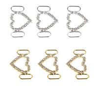 FRCOLOR 6 Clips para Cordones de Zapatos Dijes de Cristal, Accesorios Decorativos Dorados y Plateados para Zapatillas, Hebillas Desmontables para Mujer, Ideales para Personalizar Calzado