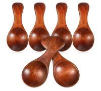 FRCOLOR 6 Cucharas Pequeñas de Madera Marrón para Especias y Condimentos, Reutilizables y Fáciles de Limpiar, Ideales para Cocina y Uso Doméstico