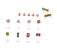 FRCOLOR 6 Juegos Señales de Tráfico de Simulación Juguetes Educativos para Modelos Realistas de Señales y Barreras para Enseñanza Vial Roles Urbanos