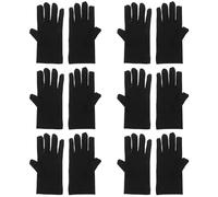 FRCOLOR 6 Pares Guantes de Algodón Negros Finos y Suaves para Manipulación de Películas y Joyería, Transpirables y Protectores para Uso Personal y Trabajo