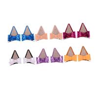 FRCOLOR 6 pares Pinzas para Pelo con Lazo Purpurina Pasadores de Orejas de Gato para Niñas y Mujeres Accesorios de Moda para Fiestas y Uso Diario