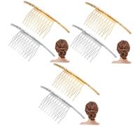 FRCOLOR 6 Peines para cabello liso para mujeres para bodas sin piedad peine curvado peine de pelo peine de pelo clip de pelo estilo europeo y americano horquilla niña