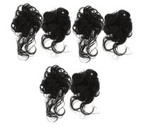 FRCOLOR 6 Piezas Anillo De De Cabeza De Bola Extensiones De Moño Gomas Para El Pelo Desordenadas Accesorio Para El Cabello Para Moño De Pelo Falso Alambre De Alta Temperatura