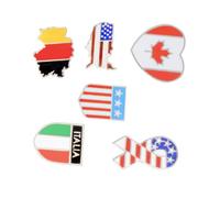 FRCOLOR 6 Piezas Broche De Aleación Pasadores Decoración De Accesorios De Vestuario Mapa Del Mundo Bandera Del País Broche De