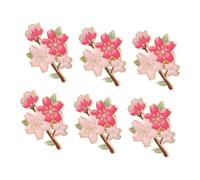 FRCOLOR 6 Piezas Broches de Flor de Cerezo de Moda para Mujer Broches de Flores de Metal para Ropa Bonitos para Decorar Suéteres Estación de Flores