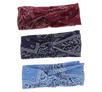 FRCOLOR 6 piezas Cruz cinta para el pelo juego de gomas elásticas bohemias flores bandanas para mujeres accesorios para el cabello Gomas bohemias ancho trenzado cinta de yoga