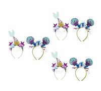 FRCOLOR 6 Piezas Diadema Color Viento Oceánico Aro De Pelo De Cumpleaños Damas Diademas Sirena Diademas De Tul Diademas De Niñas Banda De Niña Aro De Pelo De Animal Plástico