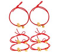 FRCOLOR 6 Piezas Diadema de Obsequio de Año Gomas Elásticas Pelo Rojas Bandas Decorativas Playeras para Mujeres y Niñas para Cabello Grueso o Fino con Rizos