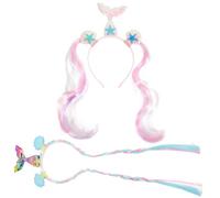 FRCOLOR 6 Piezas Diadema Infantil Con Trenzas Peluca Trenzada Diademas De Fiesta En El Océano Sirena De Niños Decoración Del Cabello Diadema De Disfraz Accesorios Chica El Plastico Niña