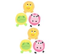 FRCOLOR 6 Piezas Guantes de baño de dibujos animados cute kawavy esponjas de baño para bañarse manoplas de bebé depurador esponja de baño esponja de ducha para bebés y niños pequeños puff