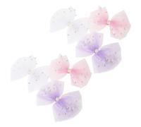 FRCOLOR 6 Piezas Lazos de Tul de Coloridos Horquillas Metálicas Antideslizantes para Recién Nacidos y Accesorios Delicados y Portátiles para