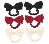 FRCOLOR 6 piezas Lazos Elásticos para Cabello con Moño Bandas Elásticas Suaves y Resistentes para Peinados Accesorios Versátiles para Niñas y Mujeres para Gomas de Pelo y Tocados de Boda