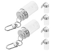 FRCOLOR 6 Piezas Llavero con Botella de Vidrio Transparente de 7ml para Deseos, Portátil y Adecuado para Viajes o Recuerdos de Boda
