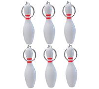 FRCOLOR 6 Piezas llavero de bolos cadena de llavero cadenas de llaves Lindo llavero Favores de fiesta para llavero deportivo bolos llaveros colgante de bolos llavero mini bolos Metal