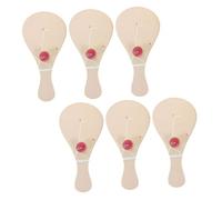 FRCOLOR 6 Piezas Paletas de Madera para Pintar y con Pelota Juguetes para Manualidades Diy para Fomentar Imaginación y Familiar