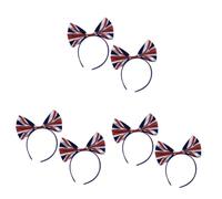 FRCOLOR 6 Piezas Sombreros De La De Inglaterra Diademas De Moda Tocado De Lazo De Pelo Diadema Con La Del País Gran Lazo Rojo Accesorios Para El Cabello Para Niñas Arco