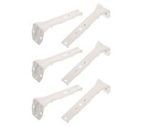 FRCOLOR 6 Piezas Soporte para Riel de Cortina con Clips Dobles Laterales, Diseño Reforzado con Soldadura, Material de Hierro Blanco, Ajuste Seguro para Oficina y Hotel
