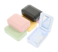 FRCOLOR 6juegos Estuche Lentes De Contacto Halloween Kit Portátil Pequeño Ligero Viaje Espejo