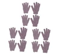 FRCOLOR 6pares Guantes Exfoliantes De Baño Mitones De Para Exfoliación Del Cuerpo Ajustables y Reversibles Para Hombres y Mujeres Morado