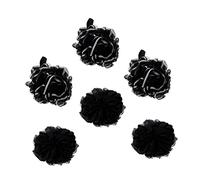 FRCOLOR 6piezas Bola De Baño Bambú Esponja De Baño Tipo Puff Color Negro Material De Bambú Para Uso Ducha