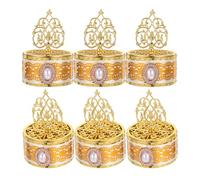 FRCOLOR 6piezas Caja De Dulces De Oriente Bandejas Tapa Platos De Plástico Para Eid Mubarak Recipientes Para Guardar Galletas Islámicas Para Fiestas De Ramadán