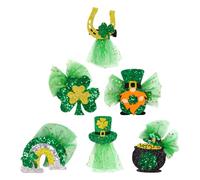 FRCOLOR 6piezas Clips De Pelo Forma De Trébol Para Niñas Accesorios Creativos Para Fiestas De San Patricio y Otras Celebraciones