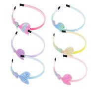 FRCOLOR 6piezas Diadema Arcoíris Para Diademas De Lentejuelas De Colores De Corazón Para Fiestas De Cumpleaños Infantiles