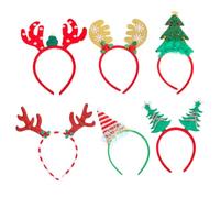 FRCOLOR 6piezas Diademas Navideñas de Astas Preciosos Tocados Navideños Broche de Estrella Diadema Pelo de Navidad para Fiestas de Navidad