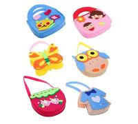 FRCOLOR 6piezas Kit De Costura De Fieltro para Bolsos Manualidades Infantiles Bolsa Creativa De Diseño De Dibujos Animados Aprende Coser