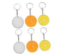 FRCOLOR 6piezas Llavero De Fruta De Simulación Llavero Forma De Rodaja De Limón por Paquete Prácticos para Adultos Decoración De Cocina