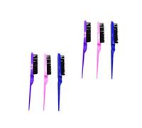 FRCOLOR 6piezas Peine Depilatorio De Cerdas Antiestáticas Para Rizar El Cabello Peine Para Masaje Del Cabelludo Para Pelo Rizado