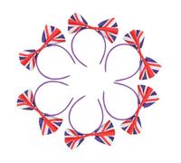 FRCOLOR 6piezas Tocados Lazo Diadema Bandera del Reino Unido para Aficionados al Fútbol Accesorios Cabello para Festivales y Fiestas