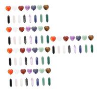 FRCOLOR 75 Piezas De Piedras Curativas En Forma De Corazón Cristales De Chakra Colgantes Para Collares Cristales Curativos Rosa Para Mujeres Cristal De Feng Shui Cristales De