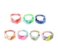 FRCOLOR 7piezas Diademas Anudadas Para Niñas Efecto Tie-dye Bandas Elásticas Para Lavar y Hacer Ejercicio Yoga Diadema Para Niñas Pequeñas