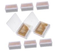 FRCOLOR 8 Cajas Hisopo de algodón cotonetes hisopos bastoncillos de algodón SwaB de limpieza de punta fina torunda hisopo de herramienta de maquillaje hisopo de maquillaje de madera blanco