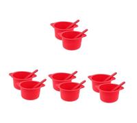 FRCOLOR 8 Juegos cuenco de depilación Calentador fusor quemador de cera ceras depilatoria cuenco de con palo bote de de silicona de repuesto gel de sílice rojo Reutilizable