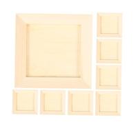 FRCOLOR 8 Marcos de Fotos de Madera sin Terminar para Manualidades Infantiles, 12x12 Cm, Color Pino Claro, Kit DIY para Decoración Casera y Proyectos Creativos de Arte Infantil